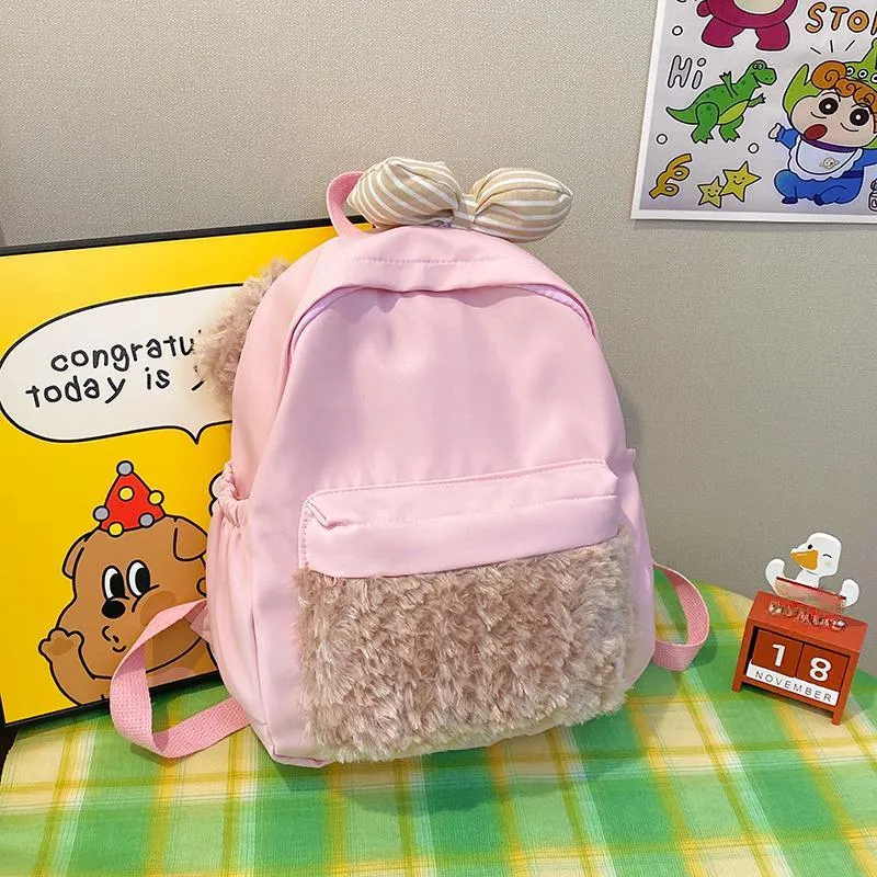 Yalu Nylon Backpack Unisex Yellow/Pink-4