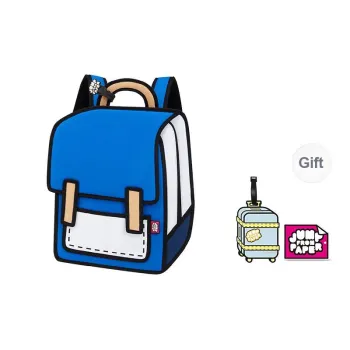 JumpFromPaper Polyester Comic Universe Backpack Large Size Unisex True Blue