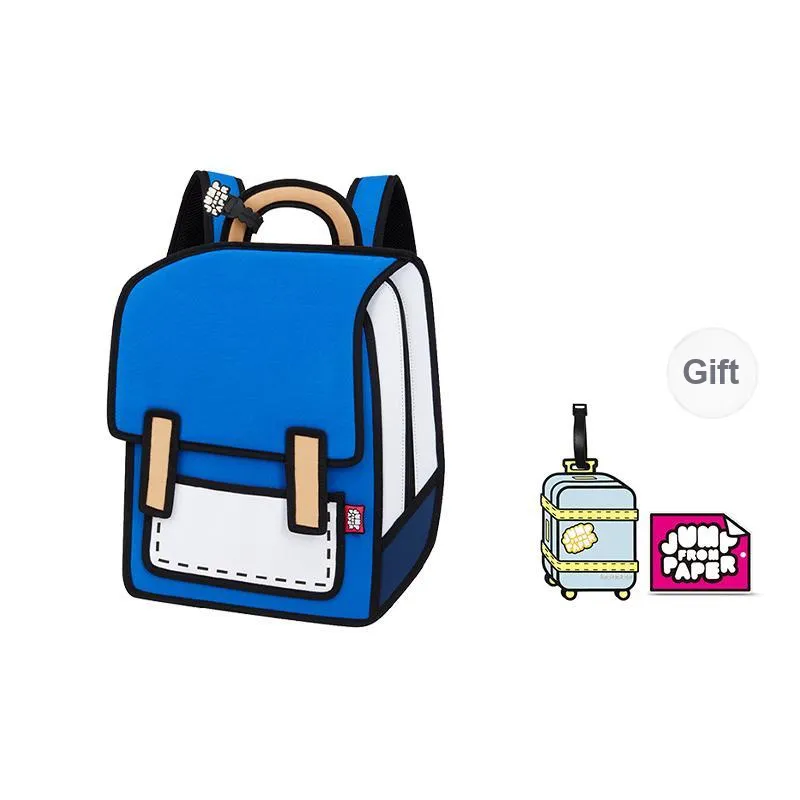 JumpFromPaper Polyester Comic Universe Backpack Large Size Unisex True Blue-0