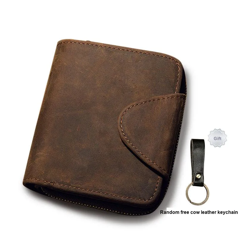 Simple&nature Cow Leather Wallet Medium Size Men's Dark Brown