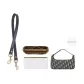 Dark Blue Leather Strap-Gold-Tone Lock (60cm)+White DuPont Paper Liner