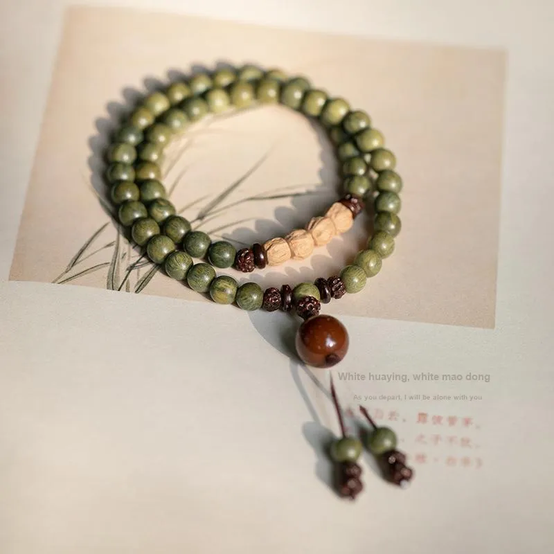 Zheng Baifu Green Sandalwood Bracelets Unisex-1
