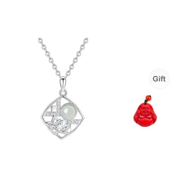 MUGONGZI Hetian Jade Necklaces Pale Greenish White Jade Women's