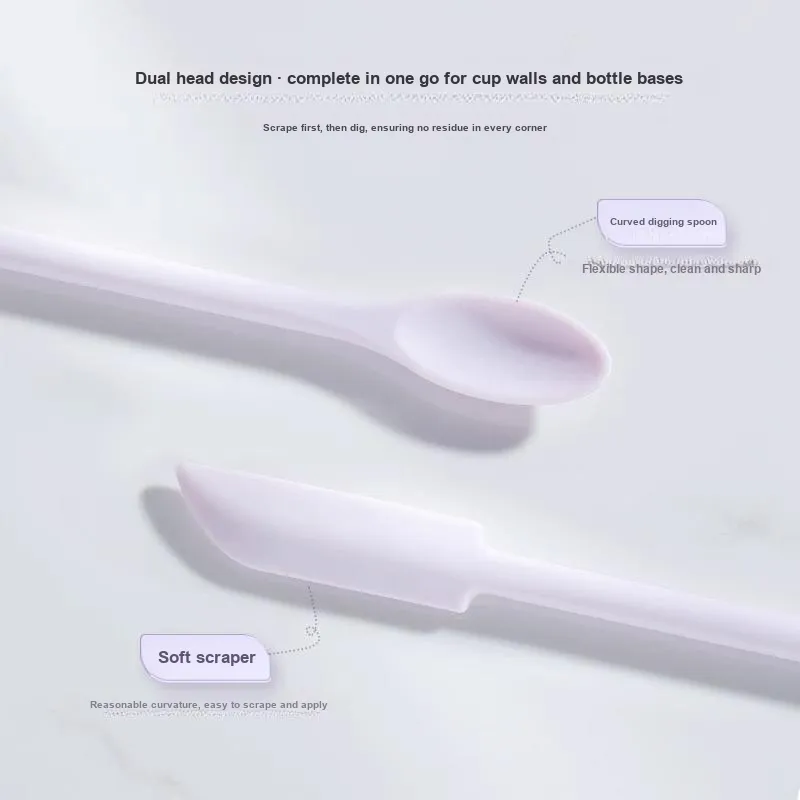 Goodgudi Cosmetics Scoop Silicone Scraper Empty Bottle Tool Mini Dual Head Residue Scraping Spoon Cleaning-6