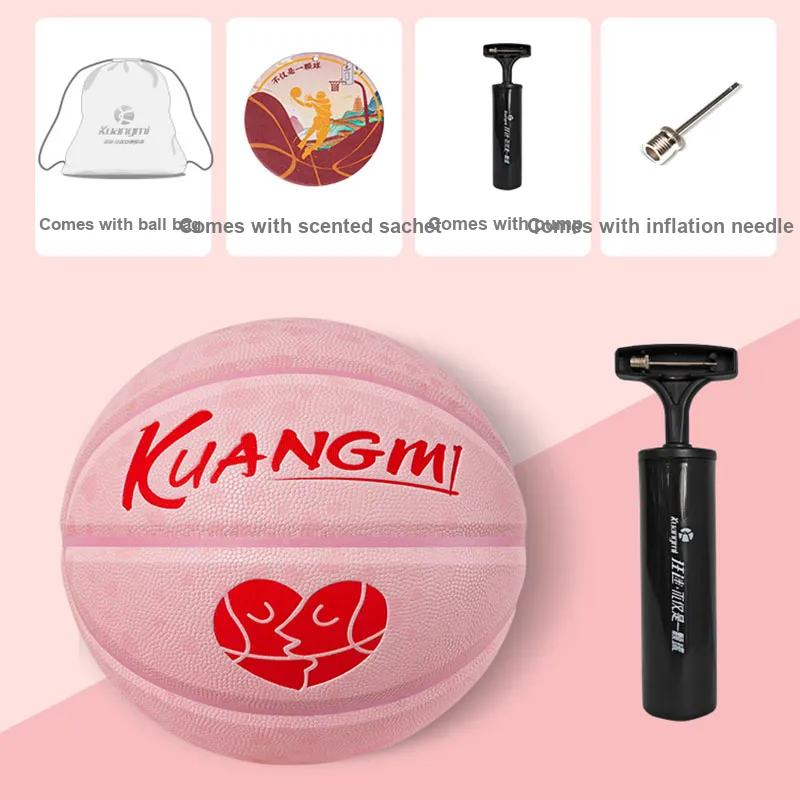 Kuangmi PU Basketball Pink No. 6 No. 7 Training Unisex-4