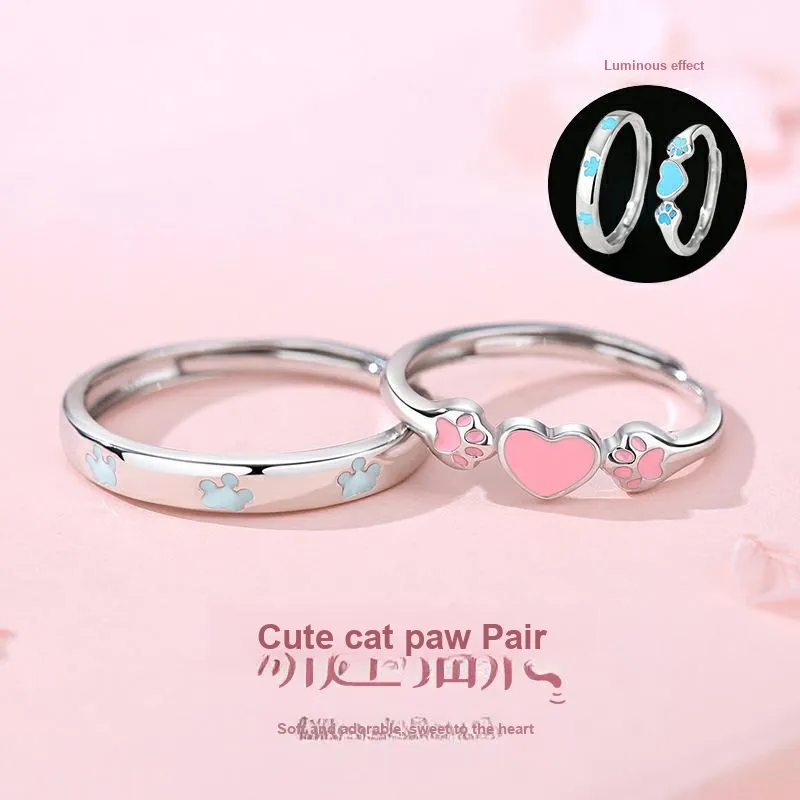 YINGNIXINDONG 999 Fine Silver Rings Unisex-1