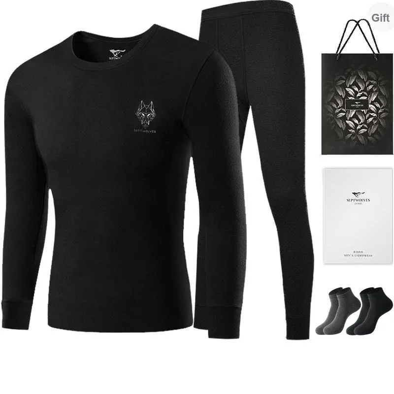 SEPTWOLVES Thermal Set Men's Gift Box Set+Shopping Bag-0