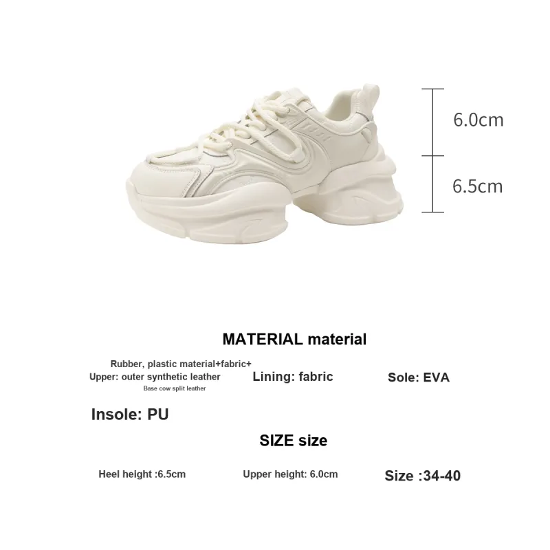 D:FUSE SCANDINAVIA Height Increasing Lightweight Low-Top Chunky Sneakers 6.5cm Women's-12