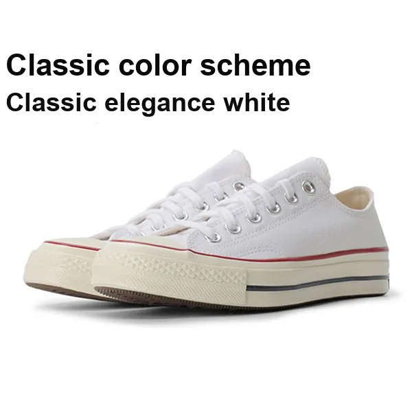 Converse 1970s Canvas Shoes Unisex Low Top White Black Red-9