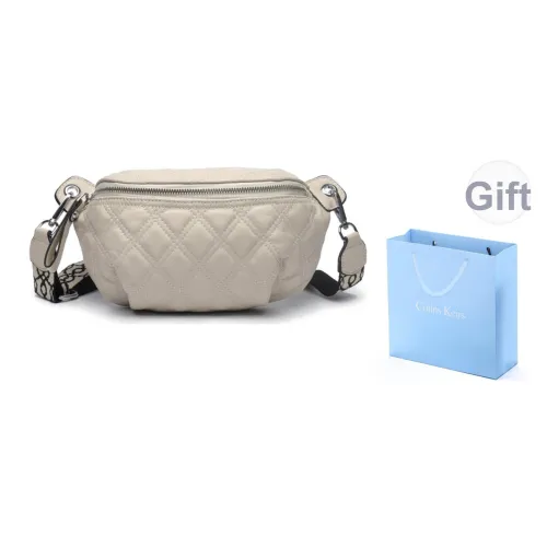 COLINS KEIRS Коровья кожа Fashion Business Повседневный Велоспорт Бананка Одно плечо Сумки кросс-боди Обычный Женские Экрю