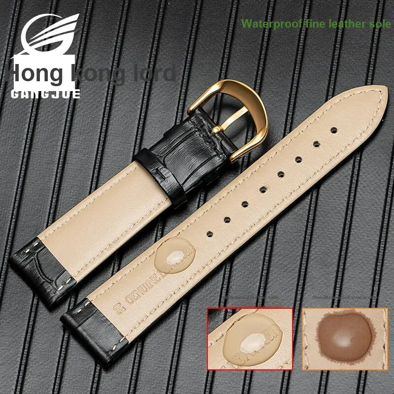 Gangjue Casio Compatibility Watch Band Genuine Leather Material-40