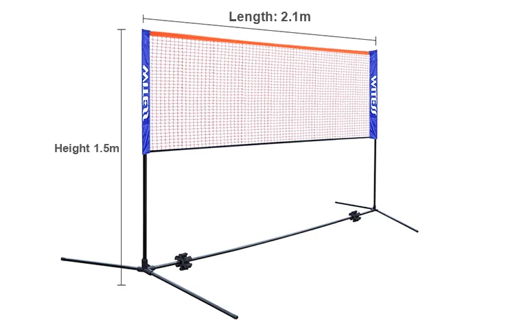 WITESS Foldable And Portable Badminton Nets Alloy Tube Indoor And Outdoor 2.1m 6.1 Beige-2