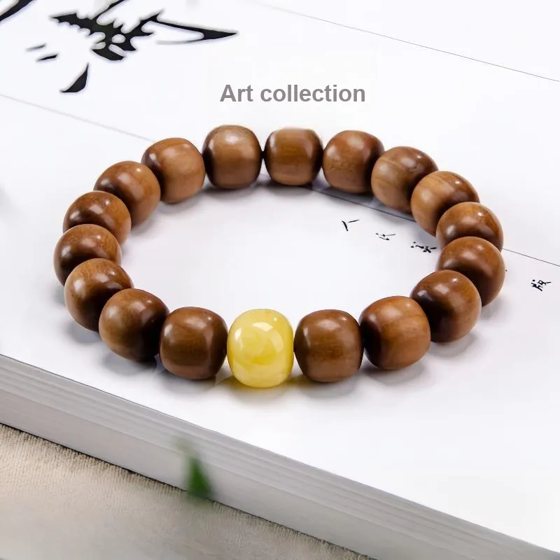 RIXIANGWAN Laoshan Sandalwood Bracelets Unisex-1