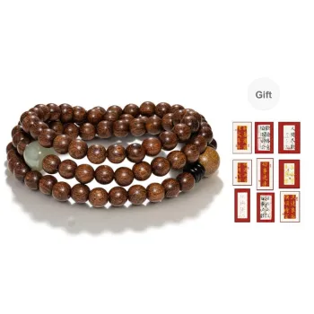JINGCHENGGOU Golden Sandalwood Wooden Bracelets Unisex