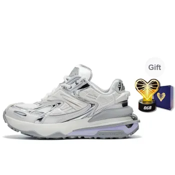 OGR Abrasion Resistant Height Increasing Low Top Running Shoes Unisex Liquid Metallic Silver