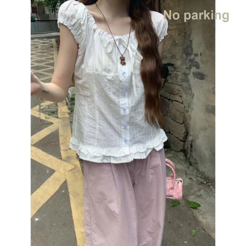 Flowers in water Shirts Women's White-4