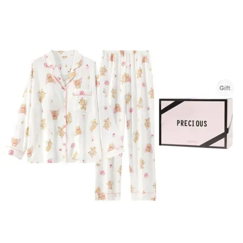 OEING Pajama Set Women's Gift Box Set Apricot