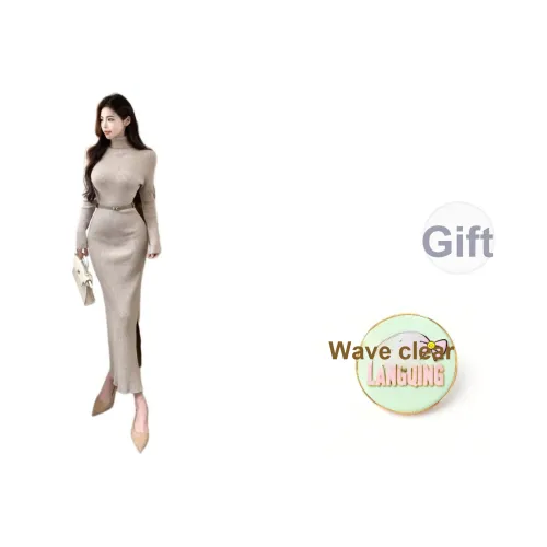 LANGQING Длинное платье с длинными рукавами женское