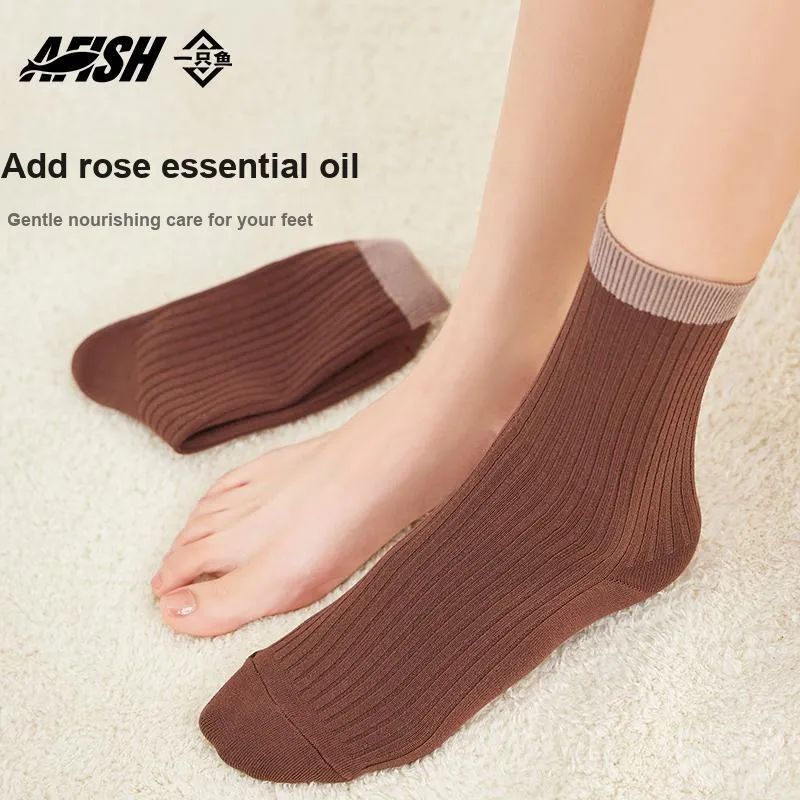 AFISH Mid Calf Socks Women's Shopping Bag 5 Pack-1