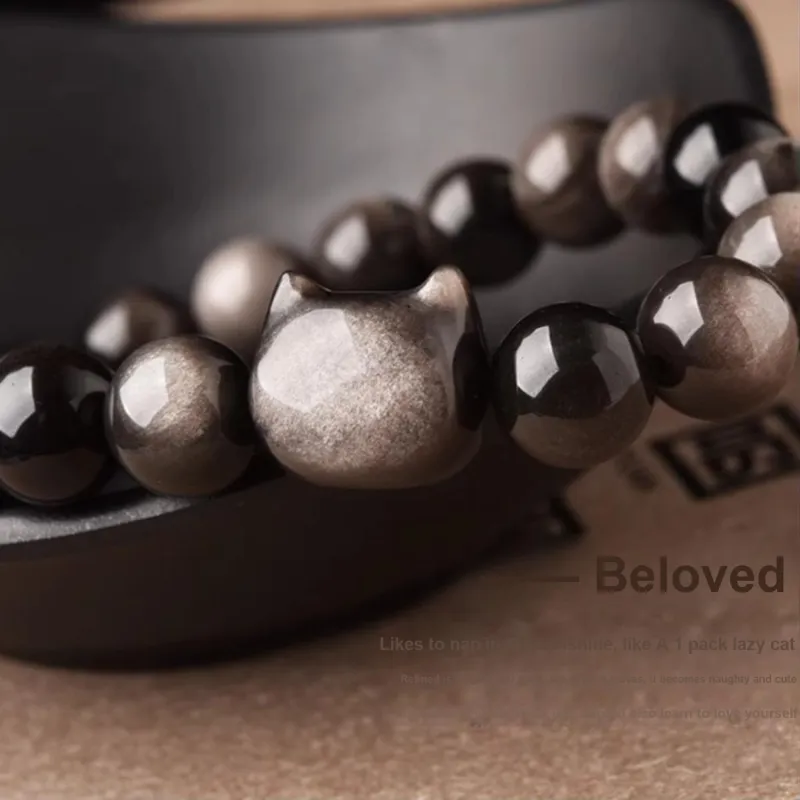 EADDA JEWELRY Natural Obsidian Bracelets Unisex-2