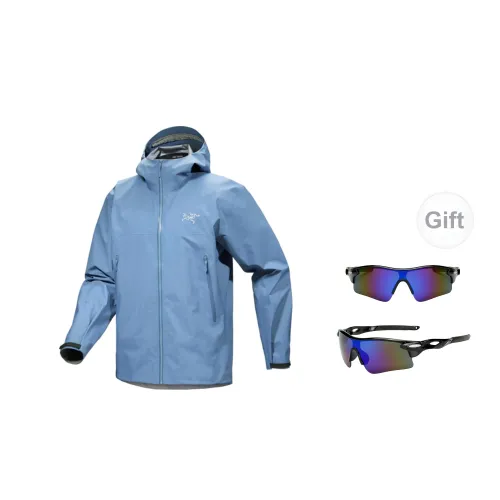 Arcteryx Windbreaker Jackets Men Turquoise Blue Includes Eyeglasses L16