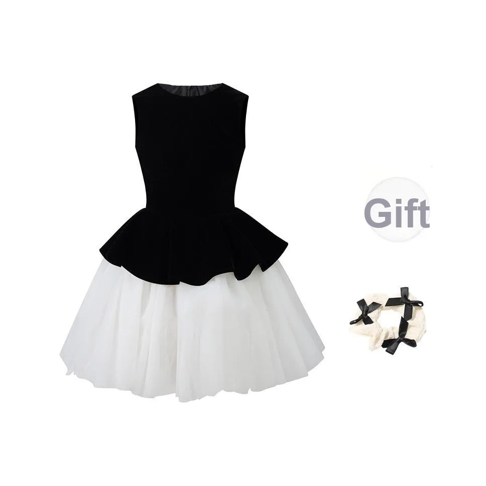 XUOIZA Без рукавов Платье Женское Черное + Резинка для волос с подарками