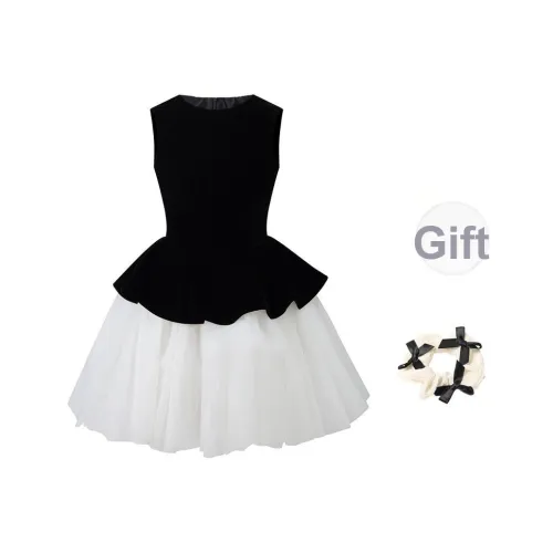 XUOIZA Без рукавов Платье Женское Черное + Резинка для волос с подарками