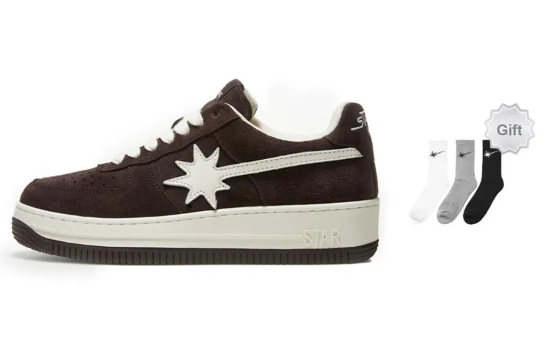 Starwalk Soldier Coverage Warm Anti-Slip And Wear-Resistant Low-Top Skateboard Shoes Unisex White Umber-5