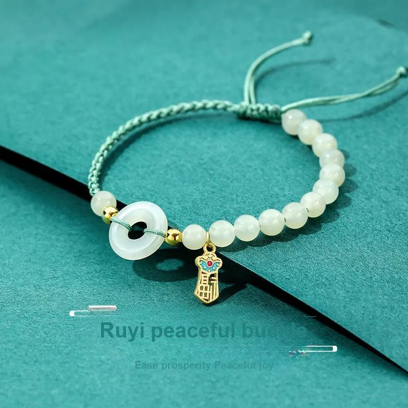 Andaozi Hetian Jade Bracelets Pale Greenish White Jade Women's-1