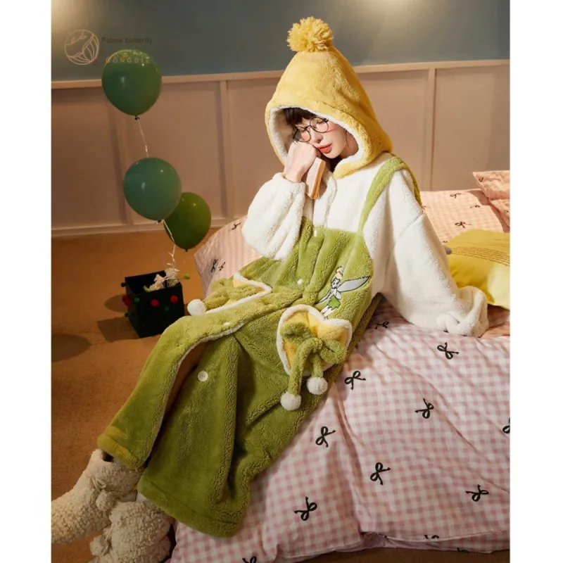Gongdie x Disney Bath Robes Women's Green-1
