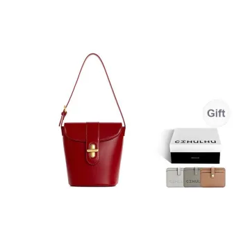 Cthulhu Cow Leather Tasty French Fries Bag Shoulder Bag, Crossbody Bag Trumpets Women's Red/Ecru