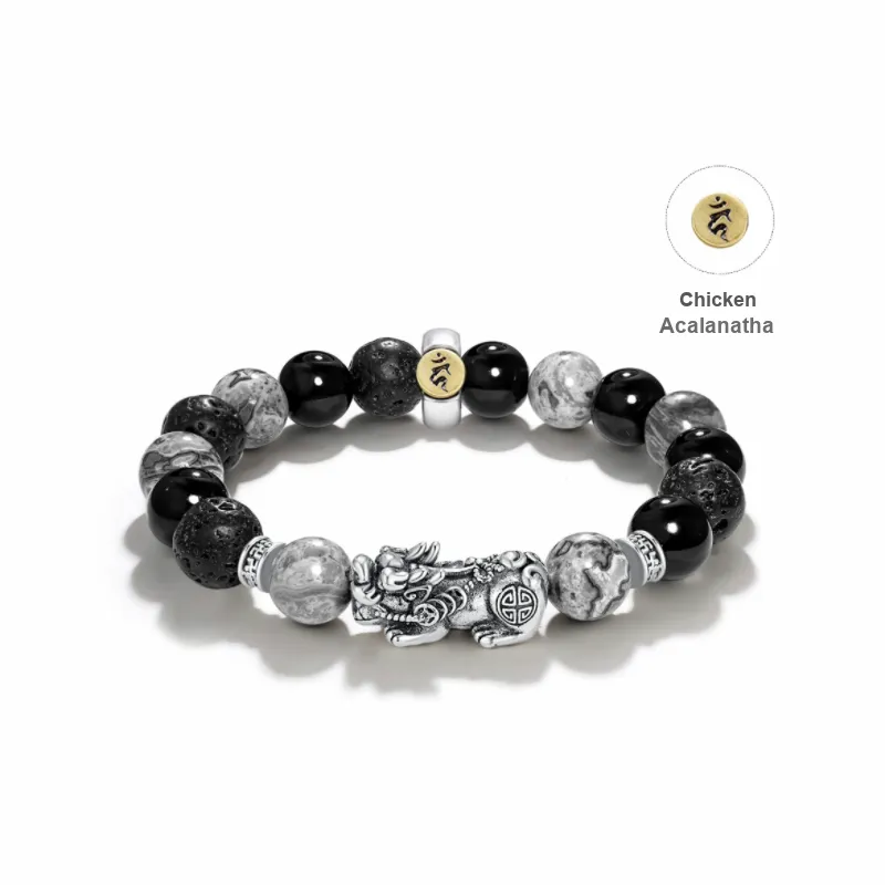 TANGSHU Map Stone Wealth And Good Luck Beaded Bracelet Unisex-21
