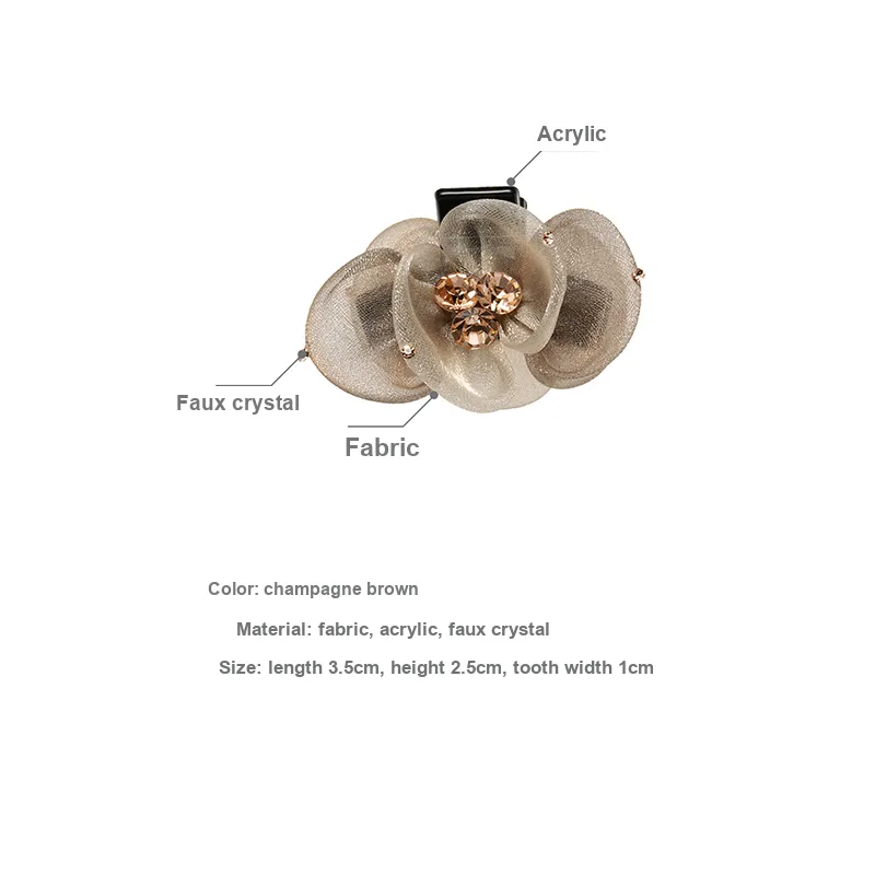 Yiru Floral Fabric Hair Claw Clip Elegance Shawl Hair Claw Clip Headband Hair Clip Hair Accessory Women's-2