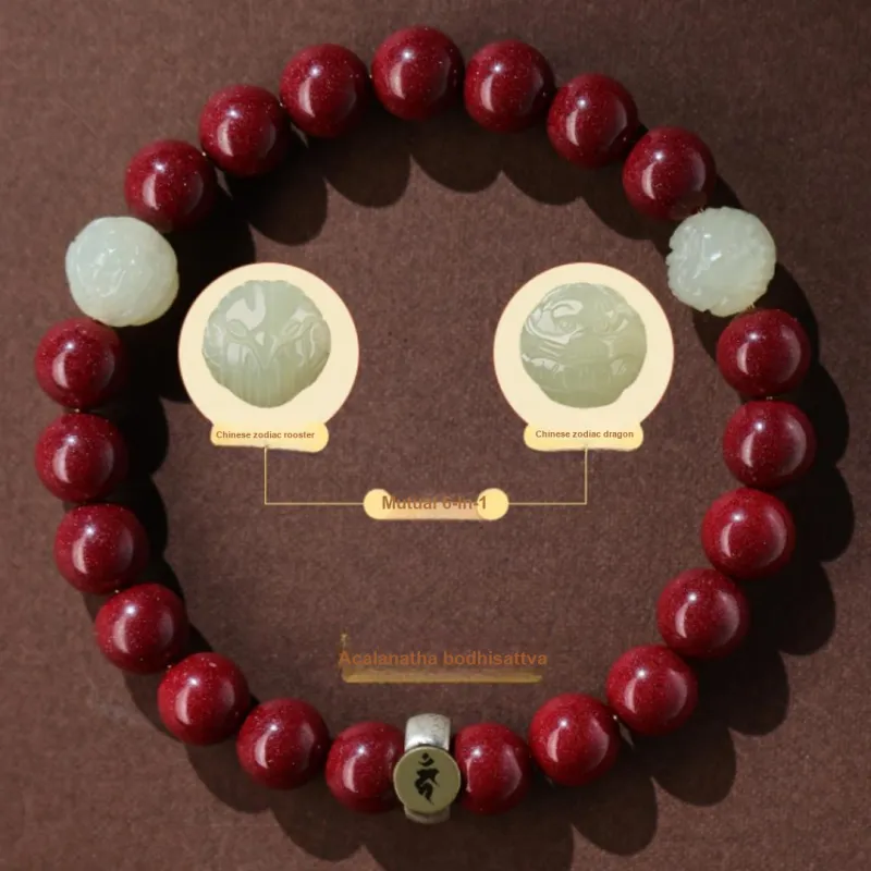 ZHIZUO Natural Cinnabar Bracelets Unisex-13