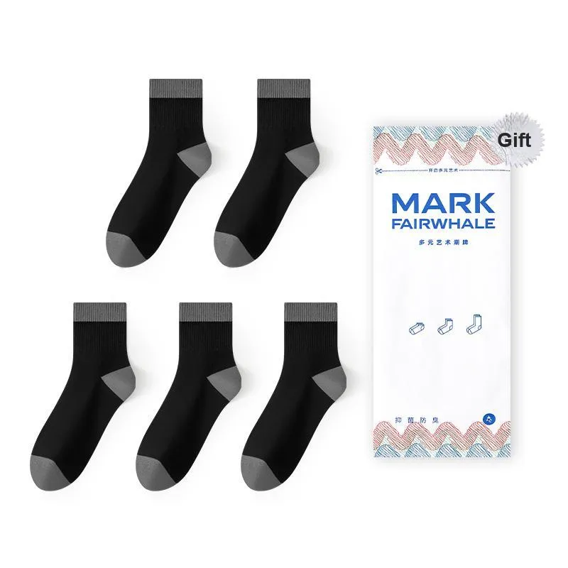 FAIRWHALE Mid Calf Socks Unisex 5 Pack-0