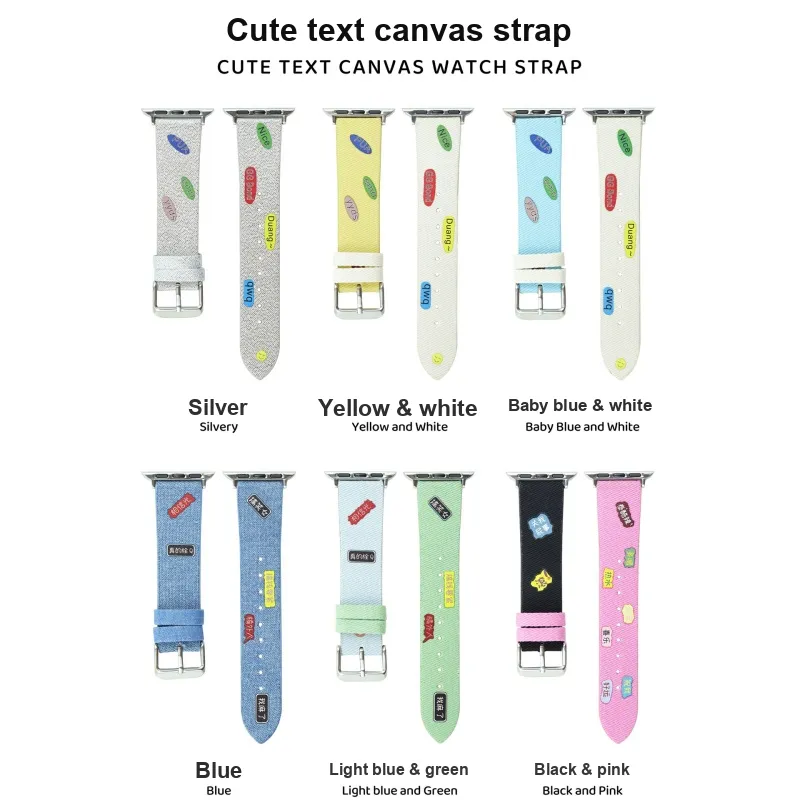 CHRROTA Watch Band Apple Compatibility Canvas Material-1