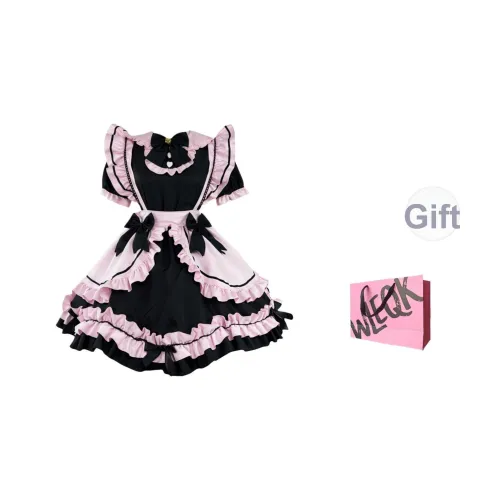 CTRTRC Черный Розовый Женские Лолита Платья