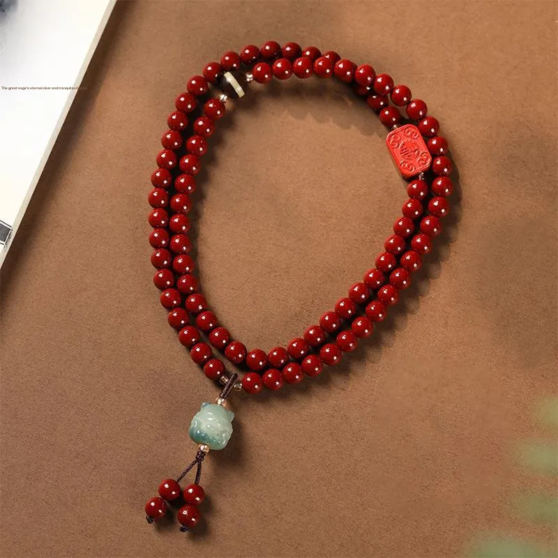 Kowloonko Reconstructed Cinnabar Bracelets Unisex-3