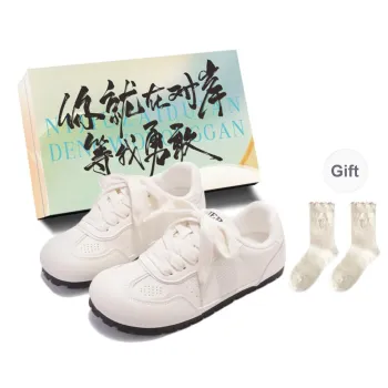 JimiXiong Low Top Skateboard Shoes Women's Ecru