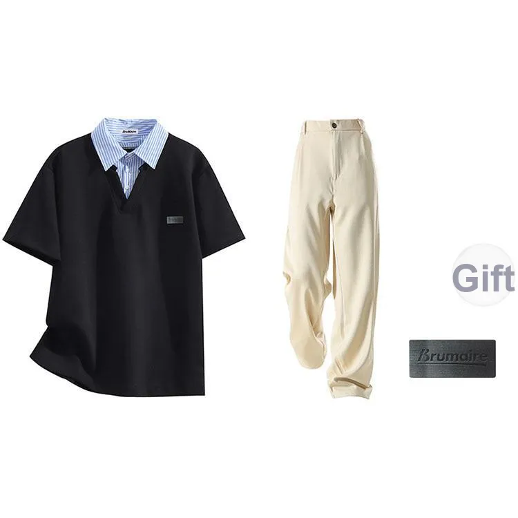 BRUMAIRE Polo Shirt Unisex Black Comes With Brooch-12