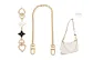 Black and White Four-Leaf Clover Extender Chain with Decorative Chain, 40cm