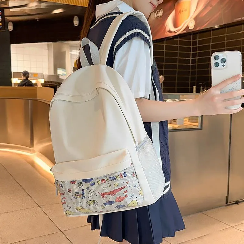 Kewuku Nylon With Mesh Backpack Unisex Multicolor-4