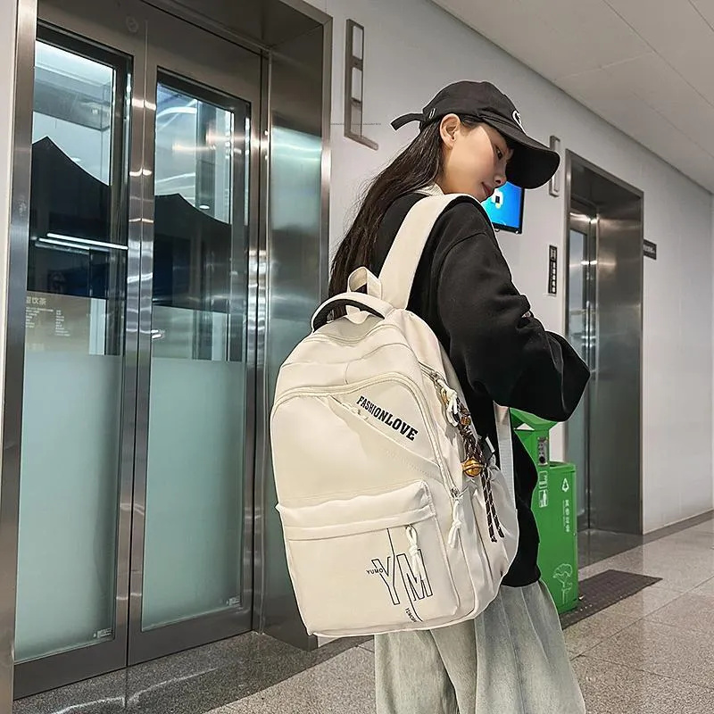 LUVISTRUE Nylon Backpack Regular Unisex White/Gray/Black/Burgundy/Sky Blue-1
