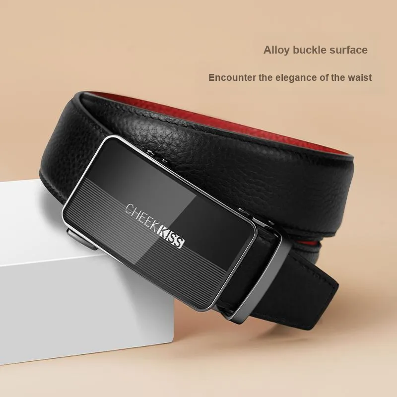 Cheekkiss Cow Leather Belts Men's 3.5cm-2