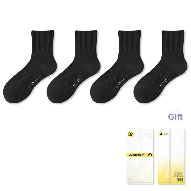 JIAZINI Mid Calf Socks Men's 4 Pack-24