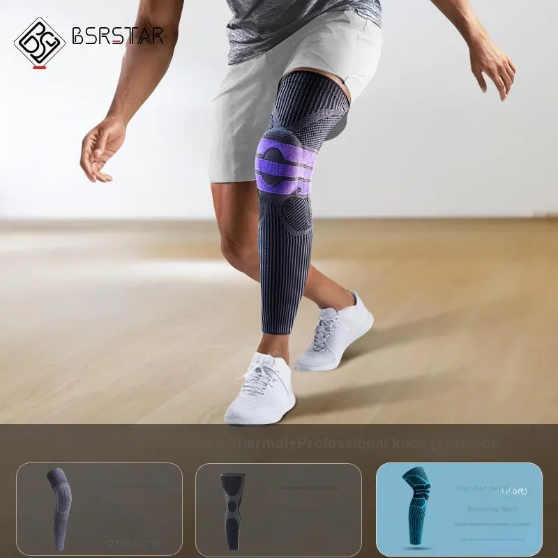 BESTRAY Extended Length Knee Protector Leg Warmer With Non Slip Knee Joint Protection Running Unisex-4