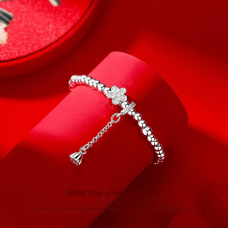 JINLIUFUJIXIANG S999 Fine Silver Pure Silver Bracelets Women's-3