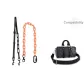 [2-Piece Set]Black Shoulder Strap+Orange Large and Small Buckle 34cm