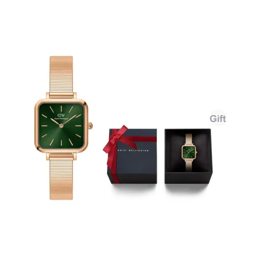 Daniel Wellington QUADRO Collection Женские часы Кварцевый механизм Ремешок из нержавеющей стали Зеленый циферблат