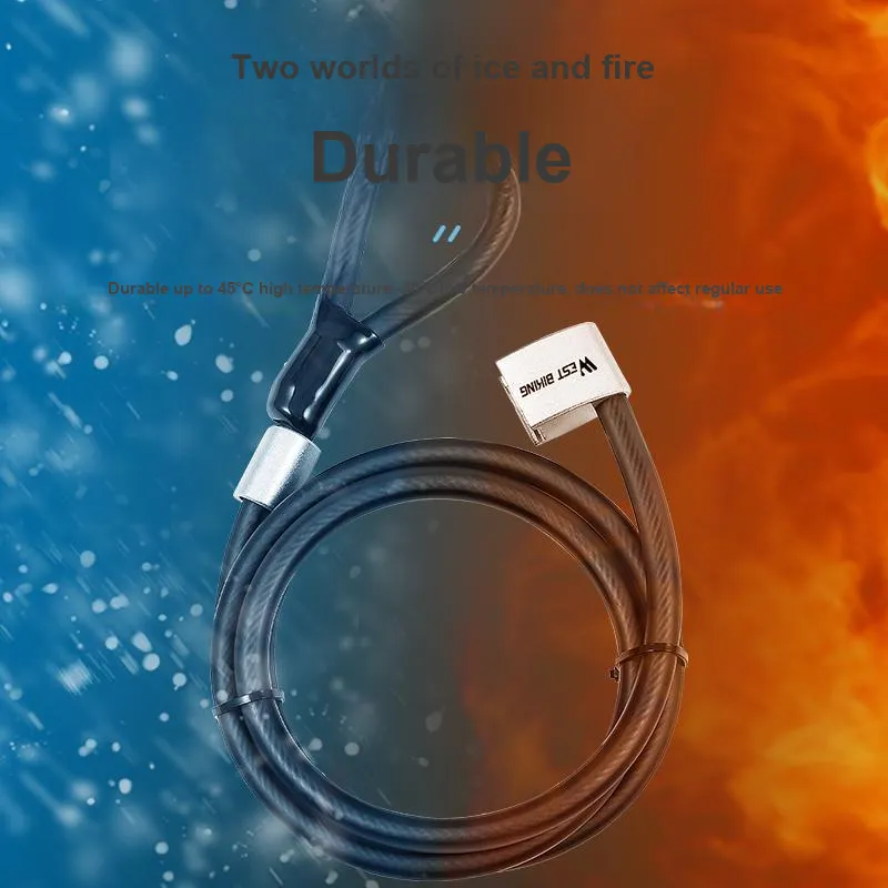 WEST BIKING Bicycle Lock Anti Theft Cable Lock-6